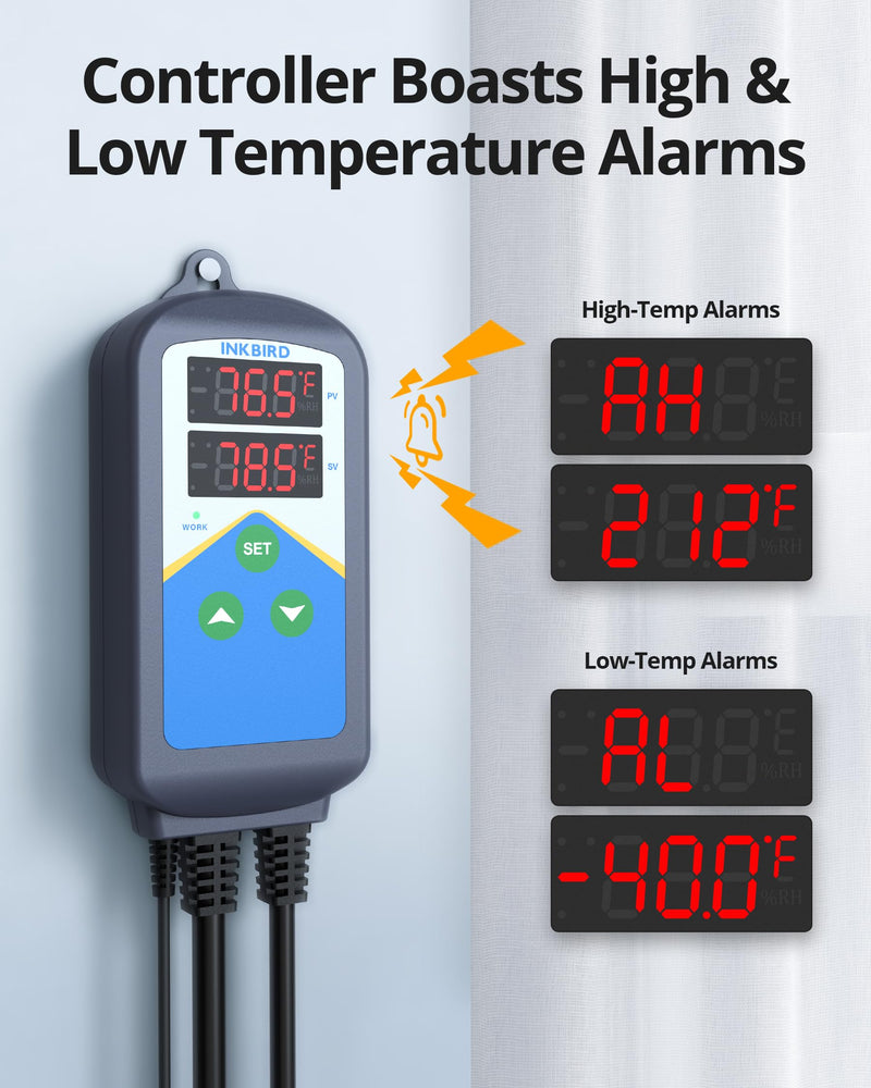 [Australia - AusPower] - Inkbird 2025 Updated ITC-306T Pre-Wired Electronic Heating Thermostat Temperature Controller, 24 Hours Digital Day & Night Cycle Timer Controller for Seed Germination Reptiles Hatching 