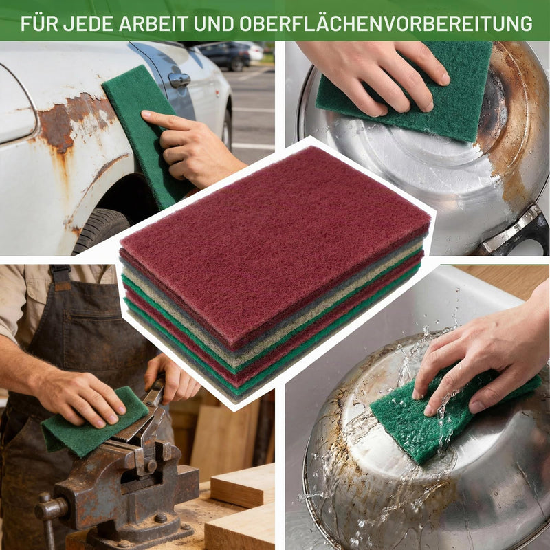 Sanding Fleece Pads 150 x 230 mm Set of 10 Grit 3000/1500/1000/800/600 Sanding Wool Pads Sandpaper for Sanding Fleece Metal Wood Stainless Steel Polishing Cleaning Fleece