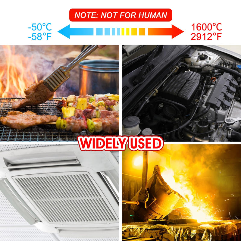 [Australia - AusPower] - Pyrometer 30:1 Infrared Thermometer-58℉~2912℉, Non-Contact Thermometer, Rechargeable Laser Temperature Gun with LCD Display, Adjustable Emissivity for Grill, Engine, forging (Not for Human) 