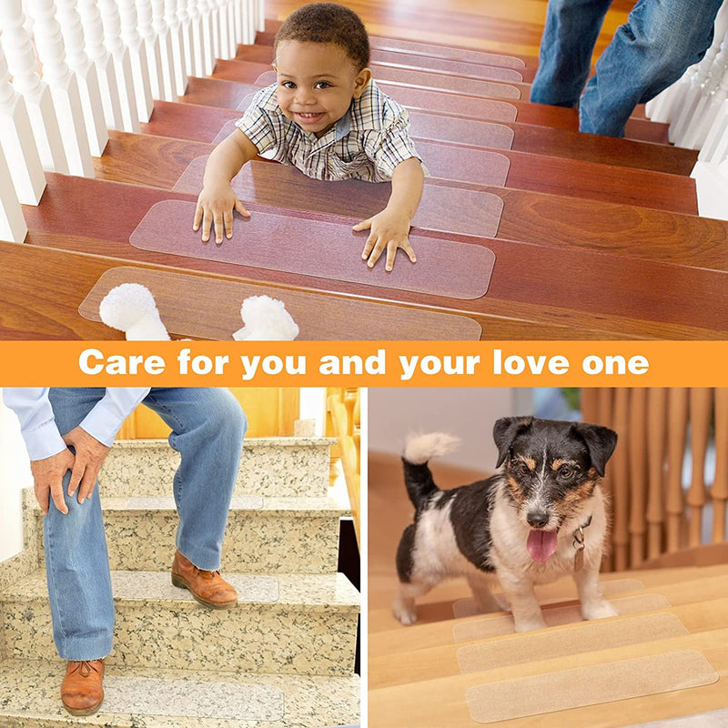 [Australia - AusPower] - Anti Slip Tape, Grip Tape for Stairs Indoor Waterproof, Rubber Grip Tape for Tubs, Stairs, Boats (Clear, 1 Inch x 65 Feet) Transparent 