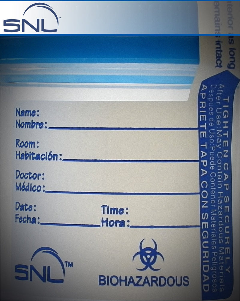 [Australia - AusPower] - SNL Quality Sterile Specimen Cups, Screw-on Cap with Tamper Evident Seal, 3oz., Blue Cover - Pack of 3 