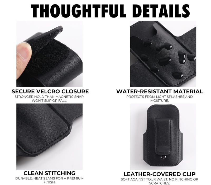 [Australia - AusPower] - Vet Tech Gifts for Women/Men, PU Leather Stethoscope Hip Holder Lightweight Portable Holster Clip for Vet Tech Week, Birthday, Christmas, Fits Most Stethoscope - Black 01-Best-Black 