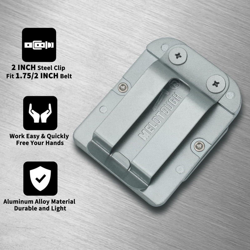 MELOTOUGH Tape Measure Holder, Drill Holder for Tool Belt,Drill Holder,Measuring Tape Holder Fits 1.75"/2" Belt,Sliver 2