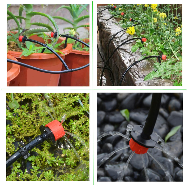 [Australia - AusPower] - 100Pcs 360 Degree Adjustable Irrigation Drippers Sprinklers, 1/4 Inch Emitters Drip for Watering System 100 Pcs Drippers Sprinkler 