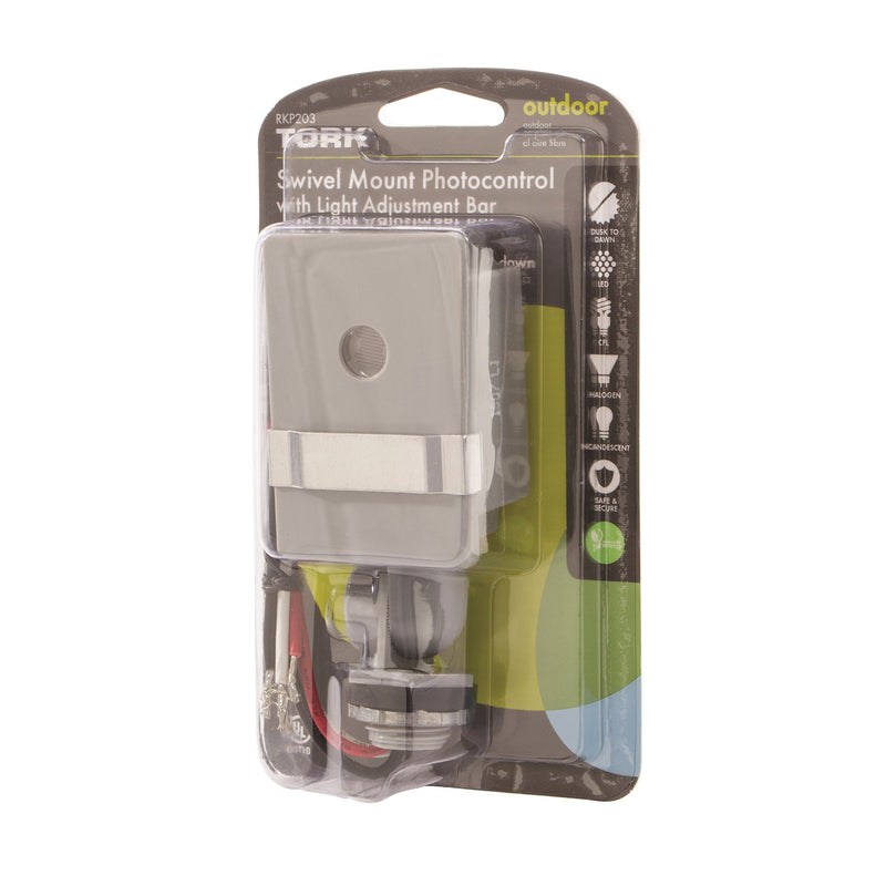 [Australia - AusPower] - nsi INDUSTRIES TORK RKP203 Outdoor 120-Volt Swivel Mount Photocontrol with Light Adjustment Bar - Controls Lighting Dusk to Dawn - Compatible with Incandescent/Compact Fluorescent/Halogen/LED 