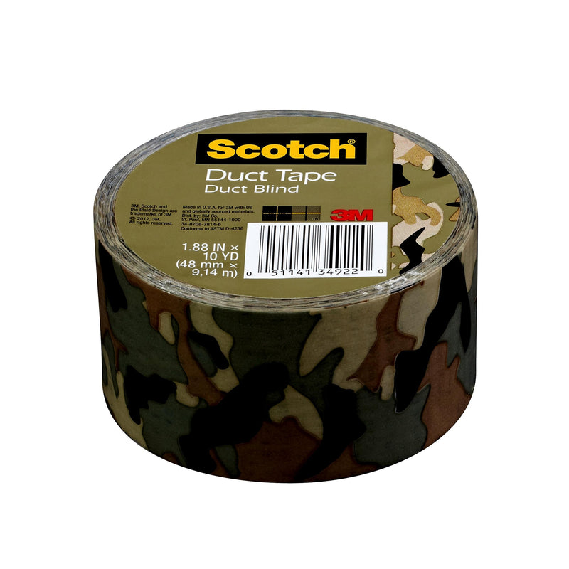 Scotch Duct Tape, Camo, 1.88 in x 10 yd, 1 Roll (910-CMO-C)