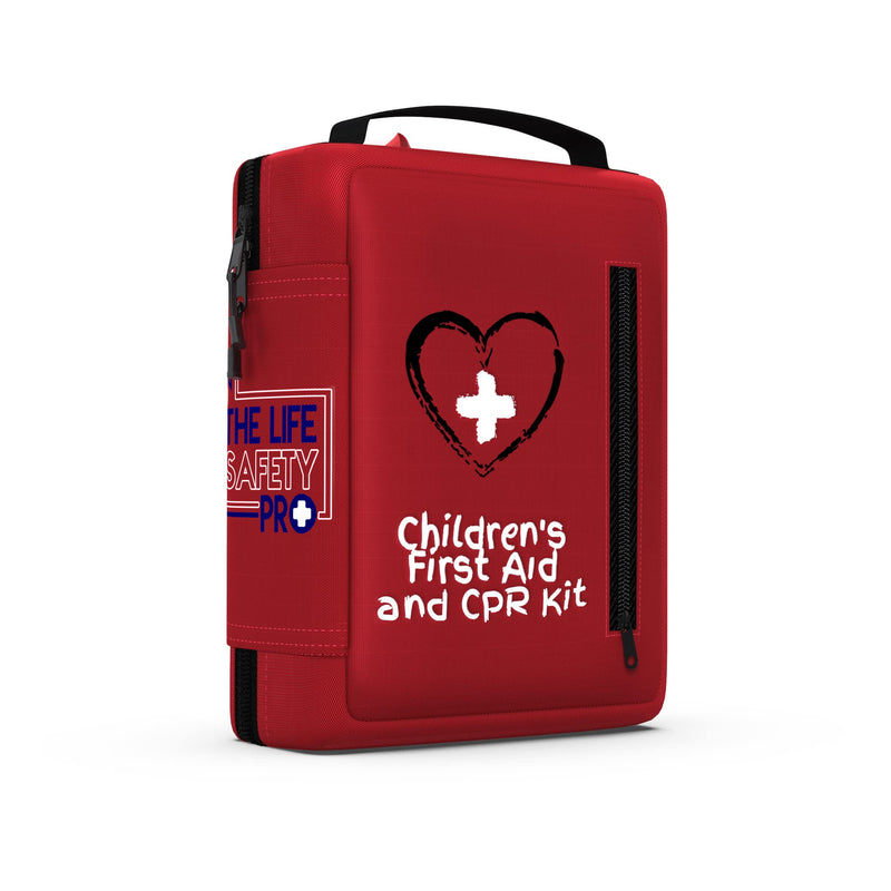 Portable First Aid Kit for Kids with CPR Shield - Ideal for Home, Car, School, Camping, and as a Travel First aid kit. Latex-Free Bandages – Children First Aid Guide by The Life Safety Pro Medium