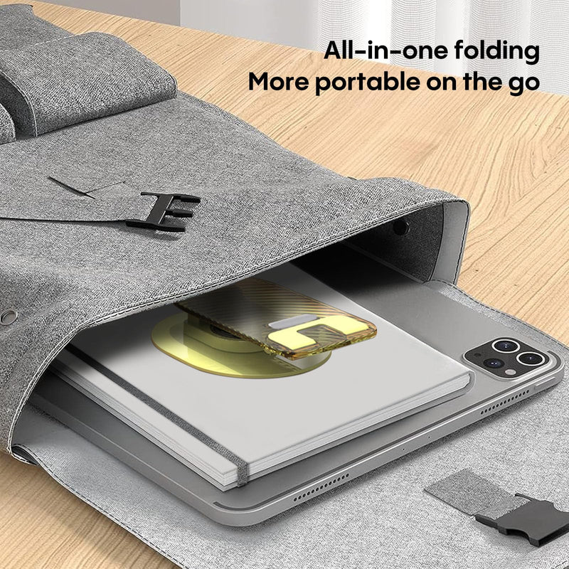 [Australia - AusPower] - Foldable Desktop Phone Holder, Phone Holder on Desk Compatible with iPhone15, 14, 13 Pro Max Mini, Suitable for 3.5-12.9 inch Phones and Tablet Computer. (Yellow) Yellow 
