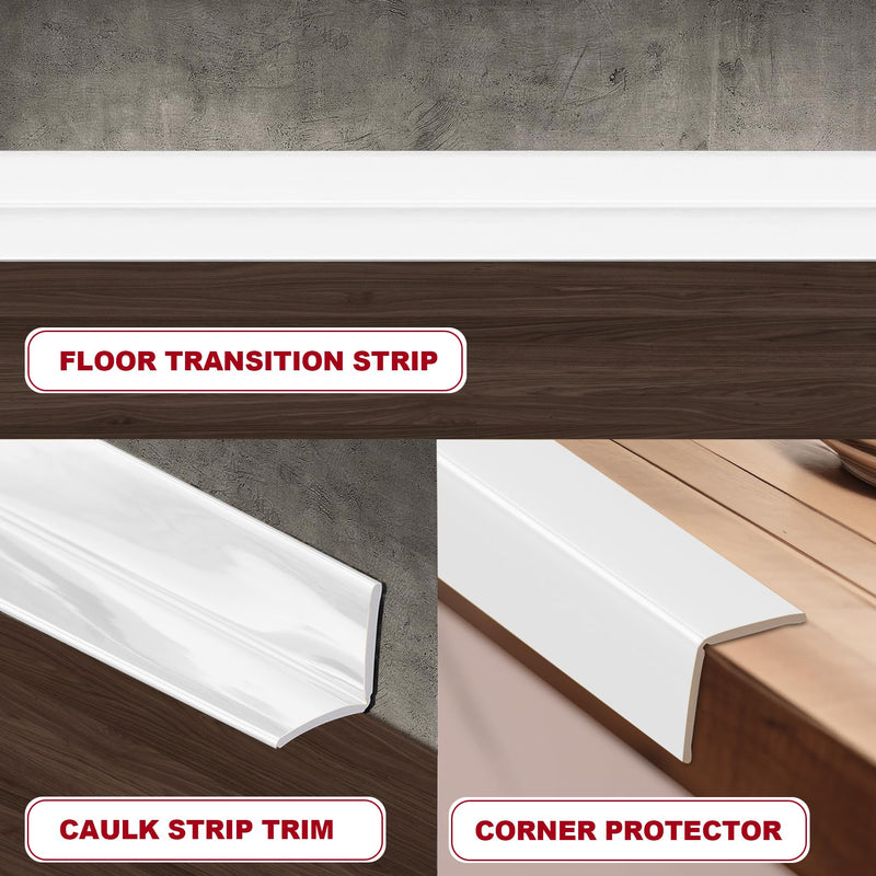 Kikerike 0.8 Inch x 10 Feet Wall Corner Protector Peel and Stick Corner Trim Molding Strip Self Adhesive wall Edge Protectors Guards for Edge Ceiling, White 0.8 In x 10 Ft