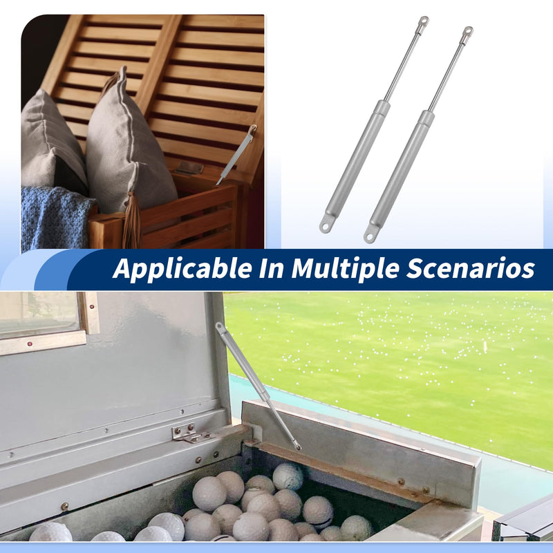 [Australia - AusPower] - 10 Inch 45Ib/200N/20kg Gas Springs, 10" Gas Struts Hydraulic Lift Support Toolbox Storage Box Window, 2 Pcs, Silver Tone 10inch 45lb 
