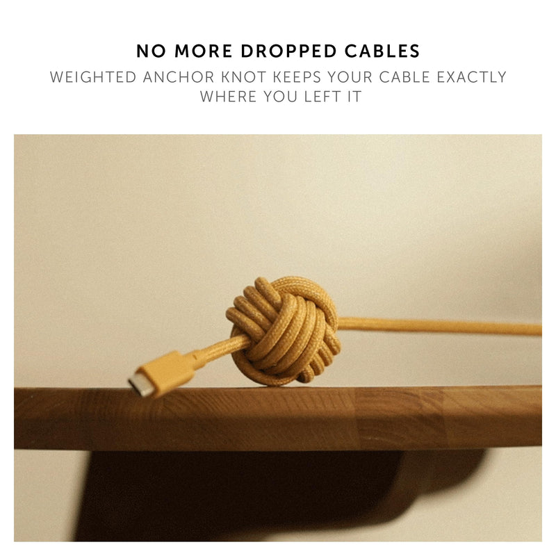 Native Union Anchor Cable 240W – 10ft Reinforced Braided USB-C to USB-C Power Delivery 3.1 Charging Cable with Weighted Knot – for iPhone 17 Pro Max/17e, MacBook Pro M5, Air, Neo (Slate Green) Slate Green