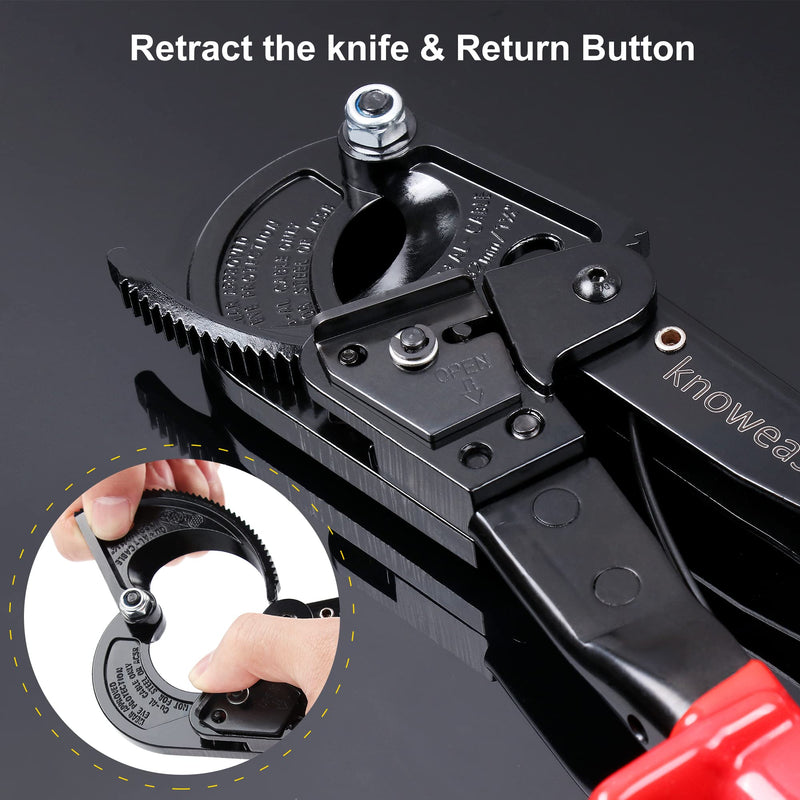 [Australia - AusPower] - Knoweasy Cable Cutter and Ratchet Wire Cutter Works for Aluminum and Multi-core Cables up to 240mm² HS325A 
