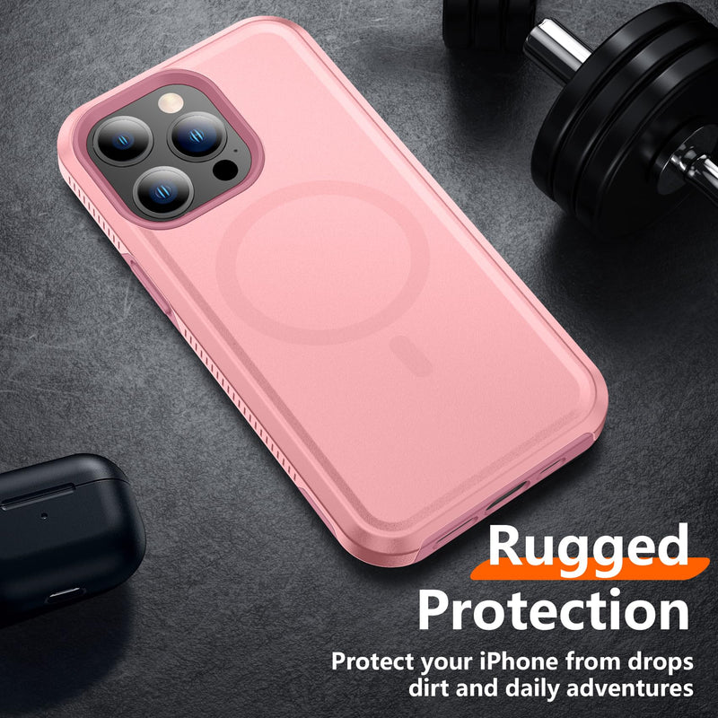 [Australia - AusPower] - Red2Fire Strong Magnetic for iPhone 12 Pro Max Case, [Compatible with MagSafe] [Tempered Glass Screen Protector + Camera Lens Protector] Heavy Duty Shockproof Protective Phone Case Cover (Pink) Pink-Mag 