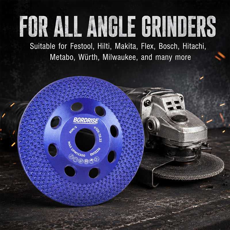 125 mm Diamond Grinding Wheel, Diamond Grinding Wheel for Concrete, Stone, Paint, Facade Paint, Diamond Disc with a Ring of Diamond Grains
