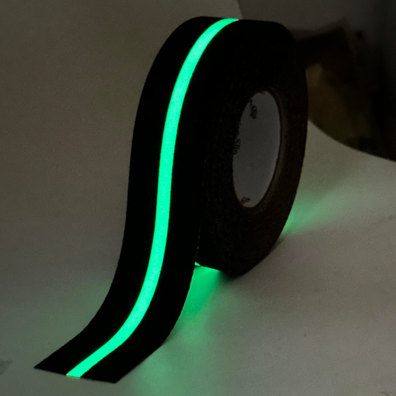 S&X Heavy Duty Anti Slip Tape 2 Inch x 60 Ft with Glow in The Dark Strip - Durable Grip Tape for Stairs, Outdoor Non Slip Stair Tread Non-Skid Safety Tape 2" X 60' Black/Glow-in-the-Dark