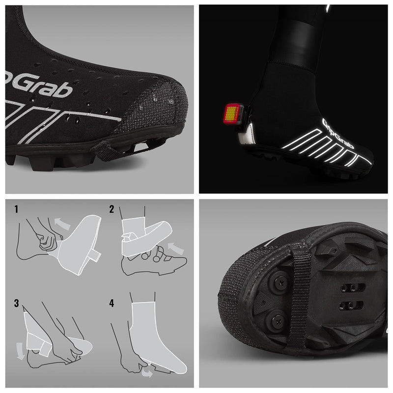 GripGrab RaceThermo X Waterproof Winter MTB Gravel Cycling Overshoes Thermal Neoprene Offroad Mountain Bike Shoe Covers Black XX-Large (12-13)