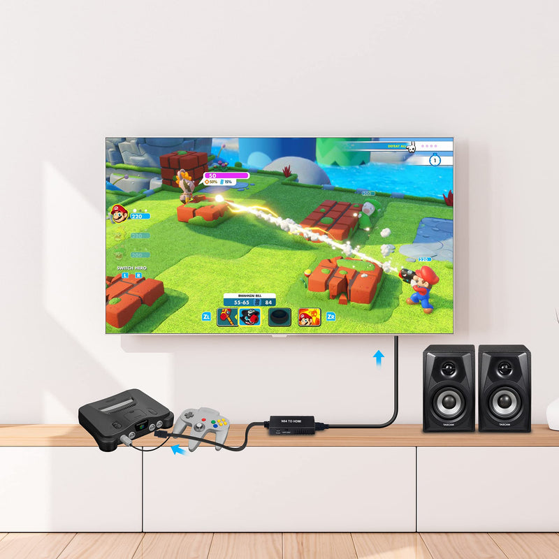[Australia - AusPower] - N64 to HDMI Converter Adapter, Converter for N64 /Gamecube/Super NES Game Video Signal to HDMI Signal, Displayed on 1080p HD TV/Moniter. 