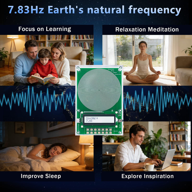 Adjustable Frequency Generator for Healing (0.01Hz-100kHz), 7.83Hz Schumann Resonance Generator, Suitable for Improving Sleep, Stress Reduction,Yoga and Meditation | USB Powered