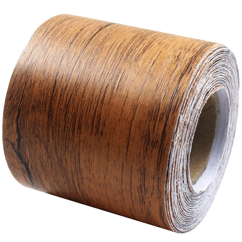 BokWin 1 Pack Wood Grain Repair Tape Self Adhesive Repair Patch for Furniture Floors Tables Doors DIY Projects 2 Inch x 33 Ft Oak Wood Grain Home Decor Fix
