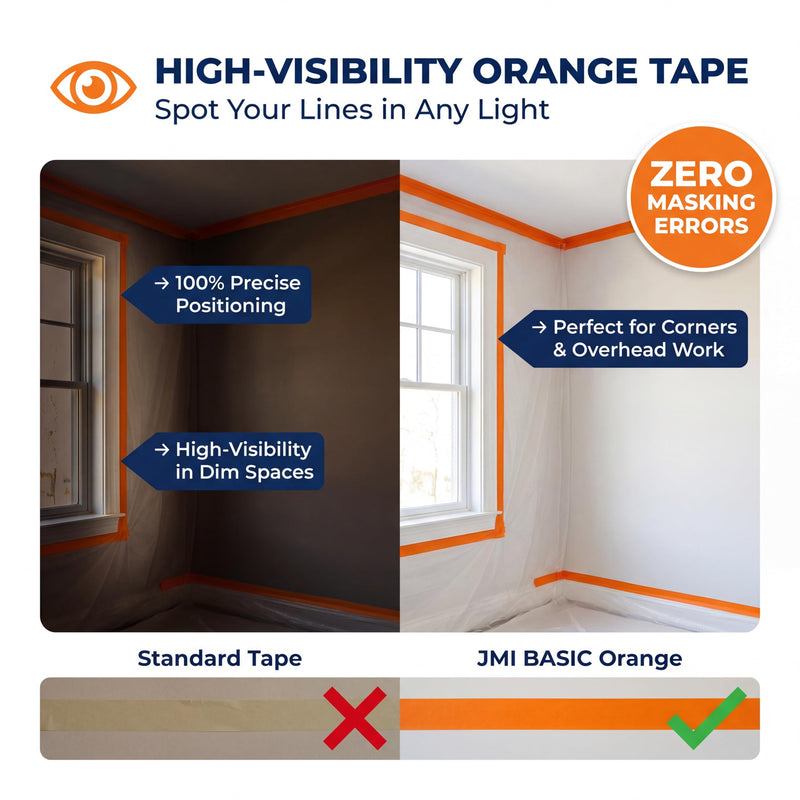 Pre-Taped Masking Film Sets - Multi Pack, Orange Tape and Drape Painters Plastic Sheeting for Painting, High Visibility Paint Plastic Covering Overspray Protection - 65 Feet (3, 15 Inch) 3