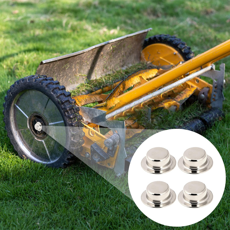 [Australia - AusPower] - Push on Pushnut Cap Fits 5/8 Inch Axles, 4 Pack Spring Steel Permanent Washer Caps with Mechanical Zinc Plating for Hand Trucks, Rolling Bins and Lawn Push Wagons,Alternative for Cotter Pins 