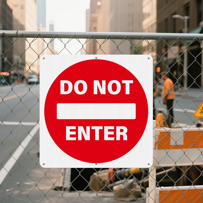 Do Not Enter Sign 24 x 24 Inch Large Reflective Aluminum Street Road Sign Waterproof Fade Resistant Rust Free Warning Safety Signs for Driveways Outdoor Traffic Red