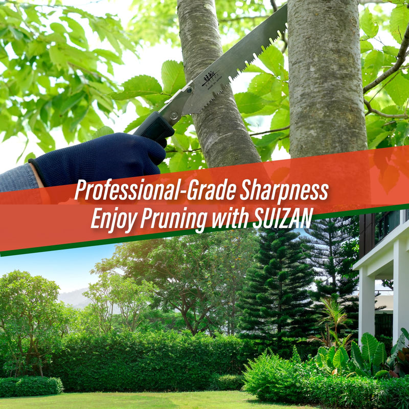 SUIZAN Pruning Saw 10.6" Gullet Blade - Professional Japanese Tree Trimming Handsaw Pullsaw Gardening Tools 10.6"/270mm Pruning saw