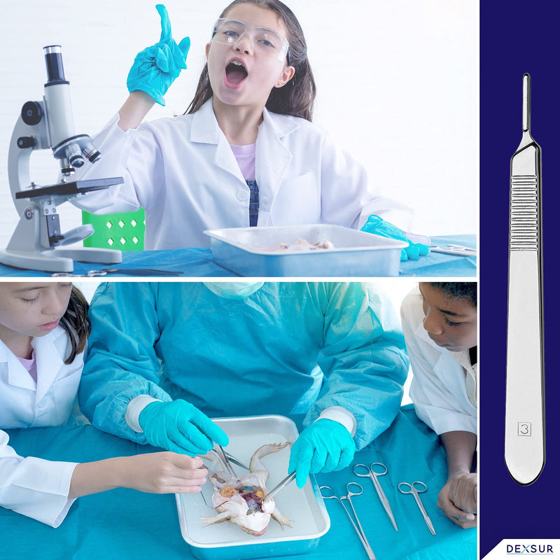 [Australia - AusPower] - Scalpel Handle # 3, Premium Quality, Rust Proof Stainless Steel Scalpel Knife Handle, Lightweight and Durable, Fits Surgical Blades No. 10, 11, 12, 13, 14 and 15 #3 