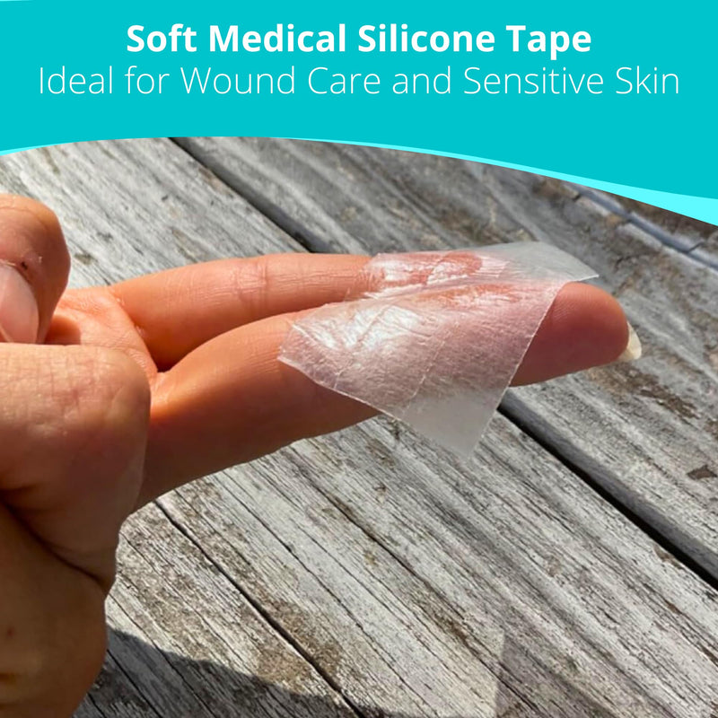 [Australia - AusPower] - Silicone Tape for Skin Medical Silicone Tape Silicone Skin Tape Soft Silicone Tape Hypoallergenic Tape for Sensitive Skin Pain-Free Removal Tape Secures Dressing 1” 2" Wide (1.5ydx1.0in) 1.5ydx1.0in 