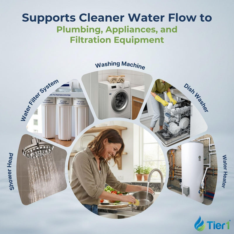 Tier1 0.5 Micron 10 x 4.5 Water Filter | Whole House Carbon Block Filter Replacement Cartridge | Replacement for Pentek CBC-BB, FLOPLUS-10BB, CBC-10BB, 155170-43 | 4.5 x 10 Water Filter 1 Count (Pack of 1)