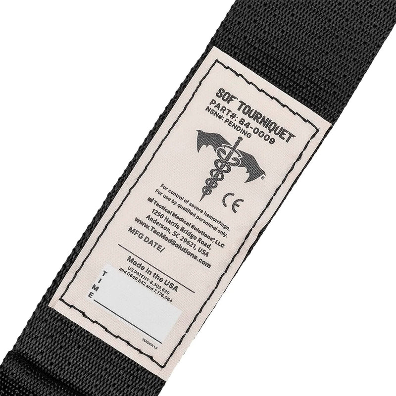 [Australia - AusPower] - Tactical Medical Solutions SOF Tactical Tourniquet, 1.5” Compression Band for Bleeding Control - Black 