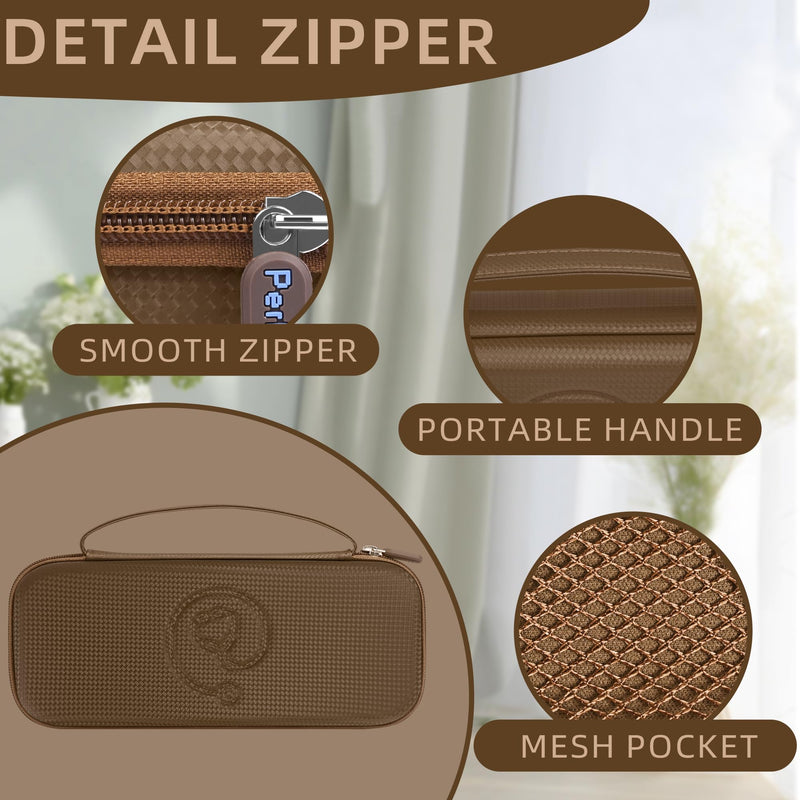 [Australia - AusPower] - Portable Stethoscope Case Compatible with 3M Littmann Classic III, Lightweight II S.E, Cardiology, MDF, Hard Stethoscopes Case with Mesh Pocket for Accessories Medical Scissors Thermometer (Brown) BROWN 