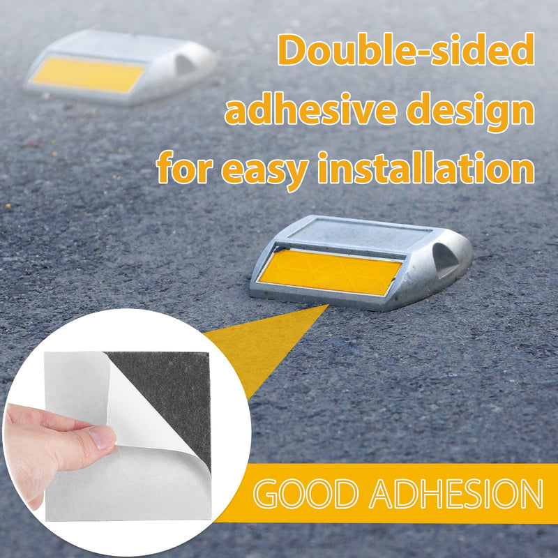 Gueevin 40 Pcs Adhesive Pads for Road Reflectors 4 Inch Driveway Reflector Markers Tape Adhesive Pad for Street Pavement Asphalt, Industrial Grade Glue for Markers