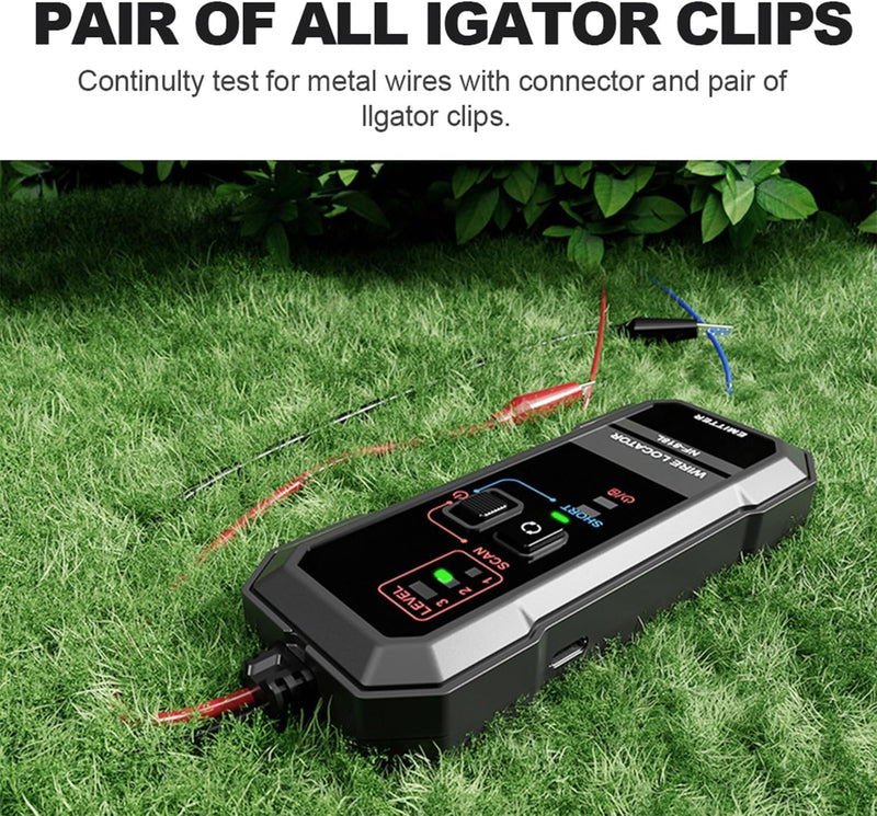[Australia - AusPower] - Underground Wire Locator, Underground Cable Locator for Pet Fence Buried Sprinkler Valve, Cable Tester for Locating Irrigation Tone Generator Kit, Electrical Underground Wire Tracer 