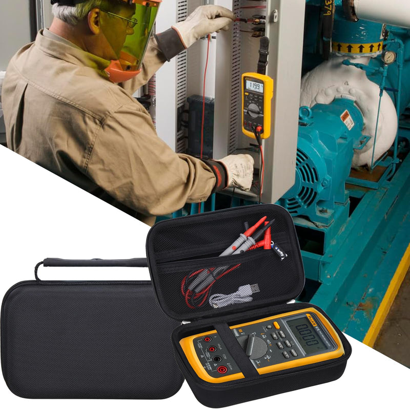 [Australia - AusPower] - Case for Fluke 87-V/ 87V Max/ 77 IV/ 83V/ 88 Industrial Digital Multimeter, Large Capacity Storage Box Suitable for Most Industrial Digital Multimeters (Case Only) (Black) Black 