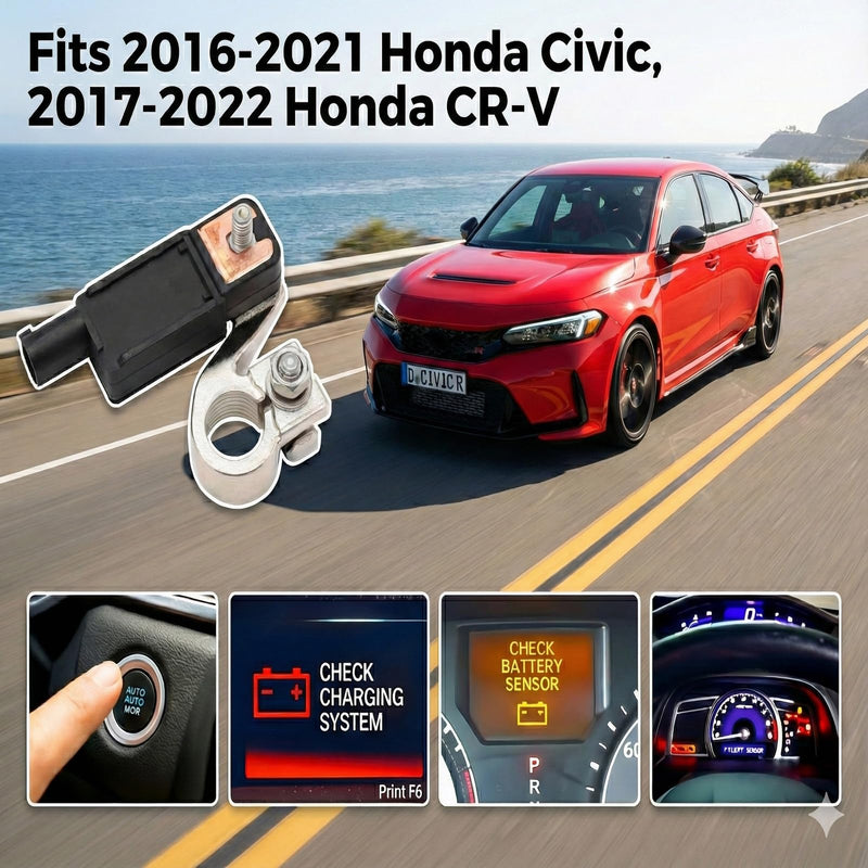 JOLINO 38920-TBA-A02 Battery Current Sensor Compatible with 2016-2022 Civic & CR-V Battery Temperature Voltage Sensor Replaces# 38920-TBA-A01