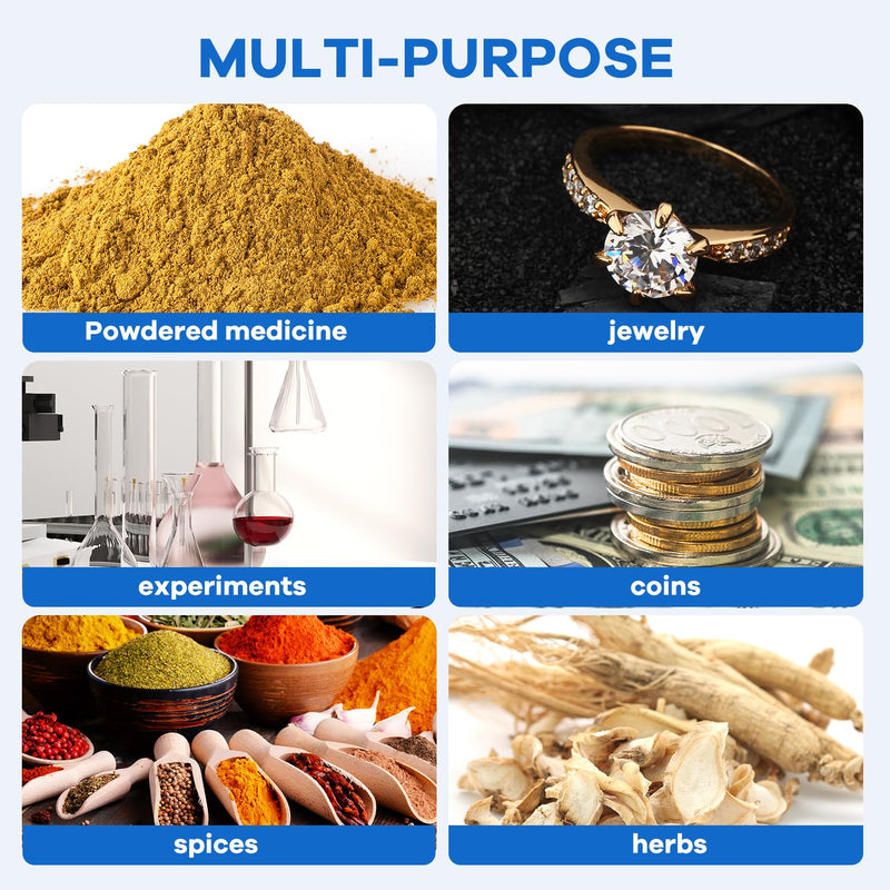 [Australia - AusPower] - Digital Milligram Scale 100g/0.001g rechargeability, High Precision Portable Jewelry Scale, Powder Scale, Micro Scale for Powder Medicine, Gold, Gem, Reloading, Calibration Weight 
