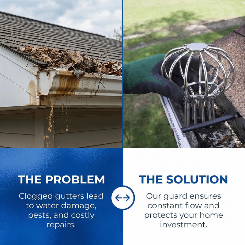 Gutter Downpipe Protection 50 mm, Thickened Downpipe Protection, Stainless Steel Silver Leaf Catcher, Downpipe Metal Downpipe Filter, Leaf Catcher Basket, Gutters, Leaf Protection, Sieve for Roof