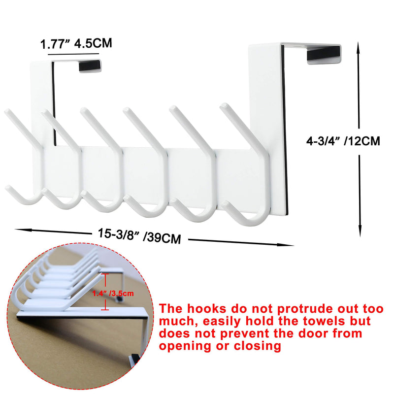 [Australia - AusPower] - SKOLOO Over The Door Hook White, Door Coat Rack for Entryway, Over Door Towel Hook for Bathroom, Stainless Steel Door Coat Hook for Hanging Backpack, Jacket, Robes, Purse 1 Pack 
