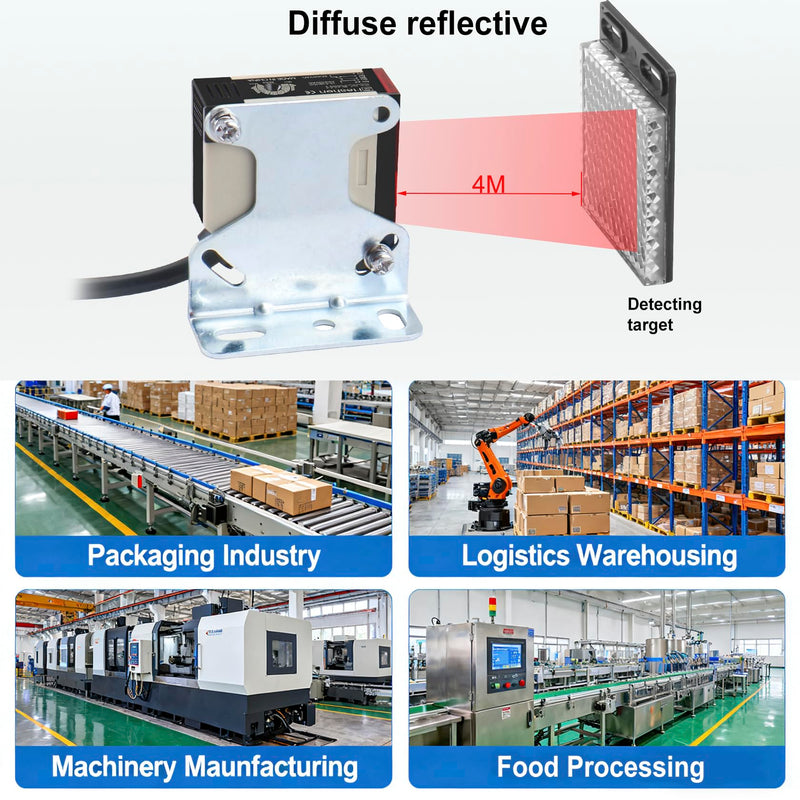 Heschen photoelectric switch E3JK-R4M1 24-240 VAC/12-240 VDC detection distance 4m with reflector panel