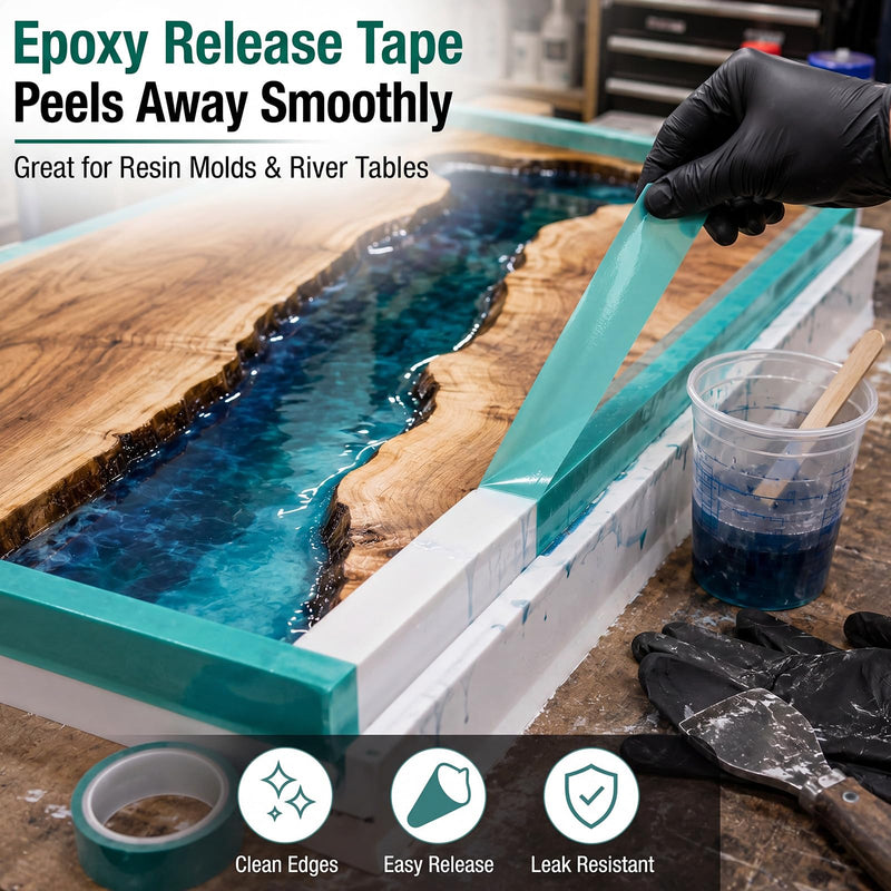 6 Pcs High Temp Tape Total 648 ft Green Pet Heat Resistant Masking Tape Sublimation Silicone Adhesive No Residue 392°f for DIY Epoxy Resin Powder Coating Circuit Board(1" 2" 4") 1" 2" 4"