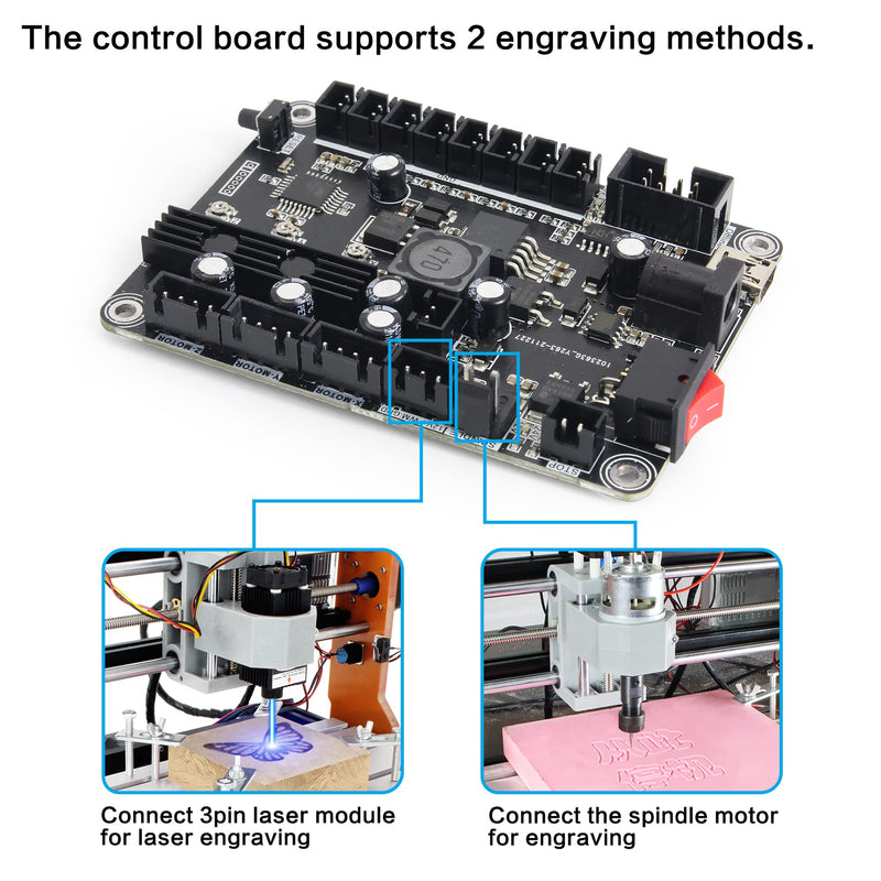 CNCTOPBAOS 3 Axis GRBL Control Board USB Port 3018-PRO CNC Router Controller Board with Offline Controller Remote Hand Control for CNC Engraving Milling Machine 1610-PRO,3018-PRO-MAX Style-A
