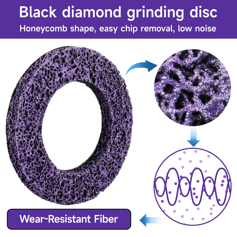 [Australia - AusPower] - Shineboc Pack of 2 Coarse Cleaning Discs Diameter 150 mm CSD Disc Nylon Fabric Disc Purple for Surface Processing, Metal, Wheel Hub Cleaner ZJG-150-2pcs 