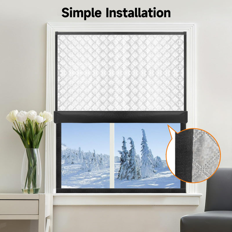 Insulated Window Cover, Veanusiver Upgraded Oxford Cloth Waterproof Thermal Insulated Blackout Window Insulation kit, Fits up to 45x49 inch Windows to Keep Warm in Winter Fit up to 45x49 inch