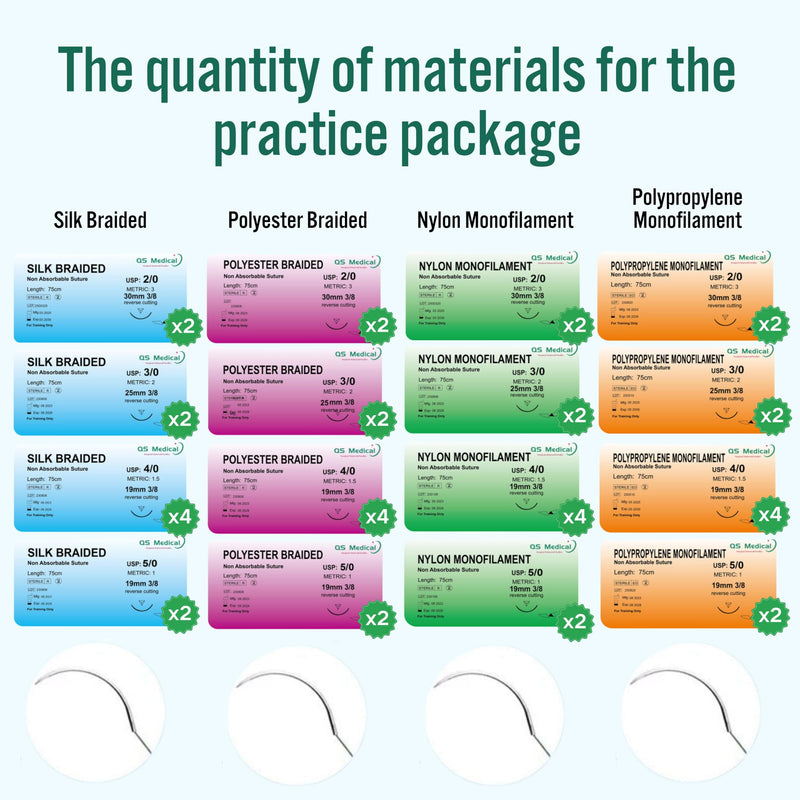 40 Pieces Suture Material, Suture Material, Ideal Seam Exercise Thread for Students, Needle and Thread Set, Ideal Seam Exercise Thread for Students