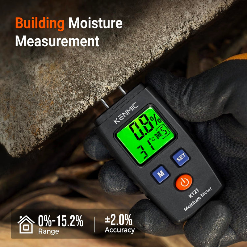 [Australia - AusPower] - Wood Moisture Meter Portable LCD Wood Moisture Detector with Digital Decibel Meter 