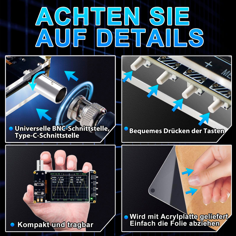 [Australia - AusPower] - Treedix Handheld Digital Mini Oscilloscope Kit with 2.4 Inch LCD Screen, 3 Trigger Modes, 24MSa/s High Sample Rate, 200 kHz Bandwidth, X10/X5/X1 Sensitivity, GND/AC/DC Pairing Method 