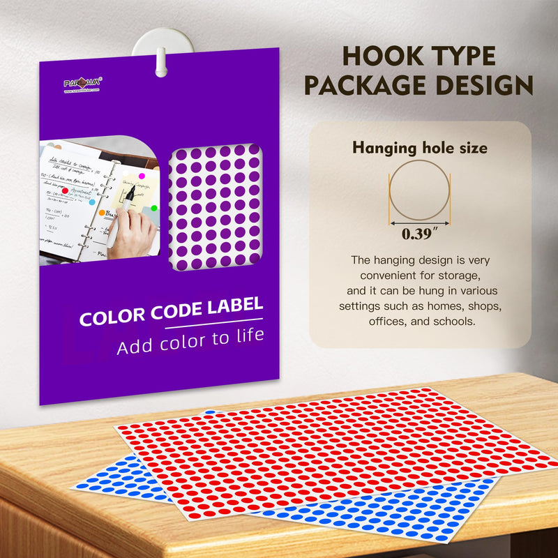 PARLAIM 1/4 Inch Round Color-Code Dot Stickers,16 Colors 6800 Pcs Adhesive Multicolor Coding Circle Labels 16 Colors 0.25 X 0.25 inch
