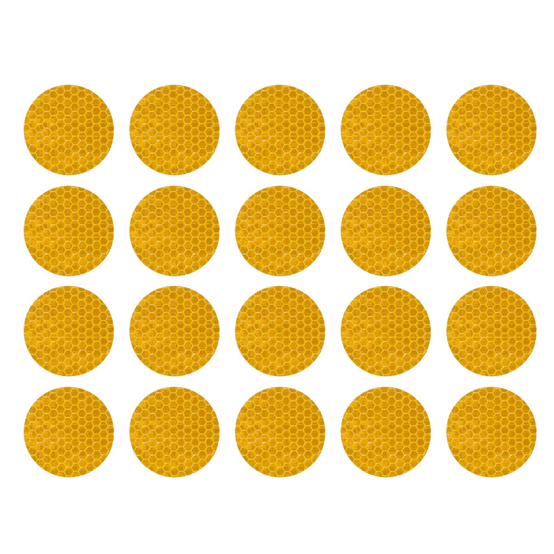 20 Pcs Reflective Stickers, 1.97" OD Round Shape Safety Tape Reflector Universal for Cars Trucks Trailers Waterproof PET Yellow
