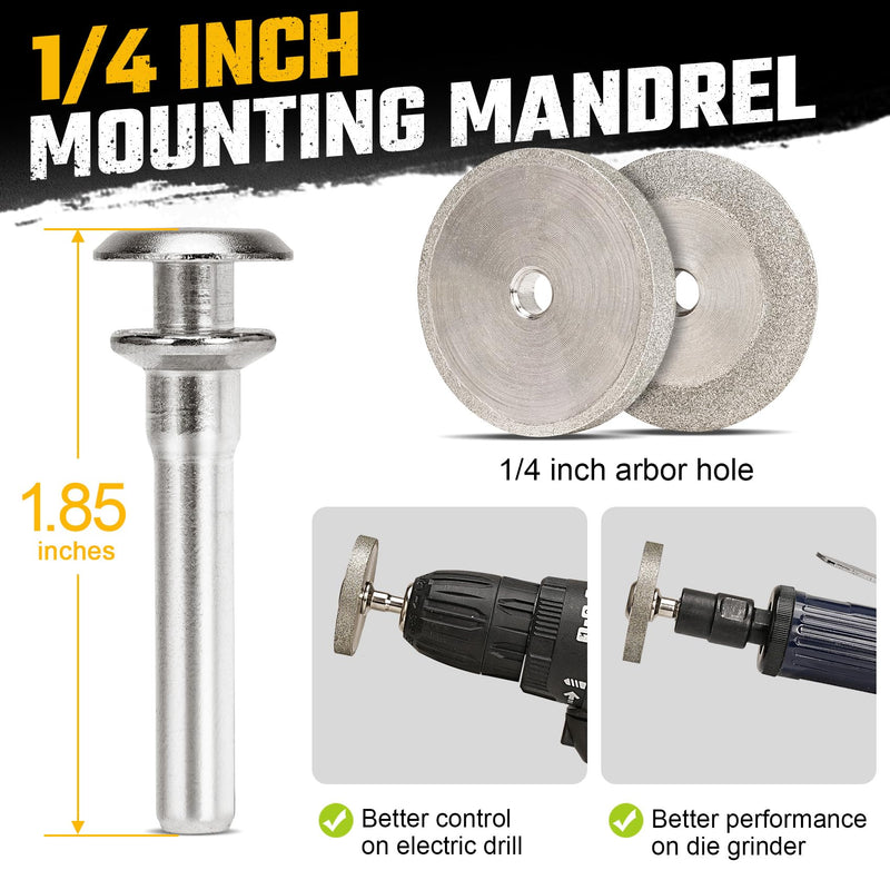 [Australia - AusPower] - 1-4/5 Inch Bench Grinding Wheel for Die Grinder Diamond Grinding Stone for General Purpose Metal & DIY Craft, 3/8 Arbor, 150 Grit, Carbide Bench Grinder Wheel Drill Attachment, 1 Pack 